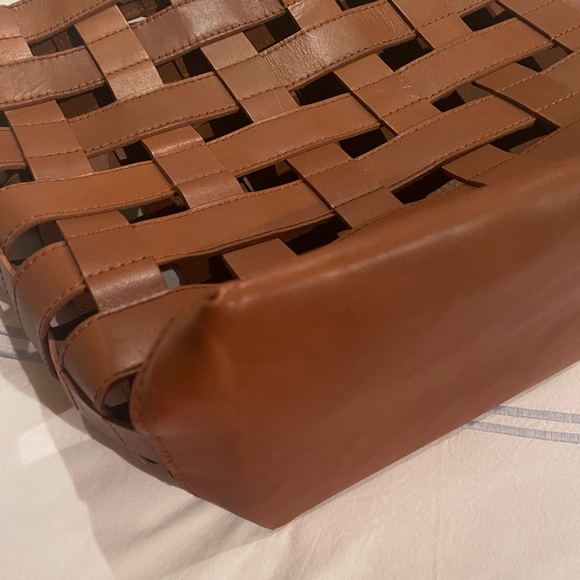 Madewell Brown Basketweave Leather Tote Bag - Picture 4 of 11